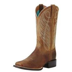 Guadalajara Western Wear Women Round Up Wide Square Toe Western Boot