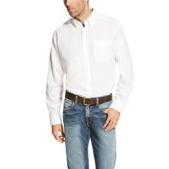 Guadalajara Western Wear Ariat Men's Long Sleeve Button Up Shirt - White