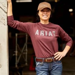 Guadalajara Western Wear Ariat Rebar CottonStrong Block Long Sleeve T-Shirt Women