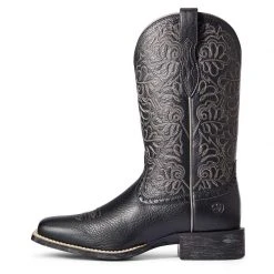 Guadalajara Western Wear Ariat Black Women Round Up Remuda Wide Square Toe Western Boot