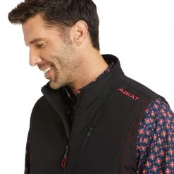 Ariat Vernon Vent Softshell Men's Vest - Black/Red