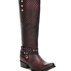 Women Cuadra Wax Vino Bovine Leather Tall Boot