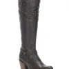 Cuadra Black Bovine Leather Tall Boot Women