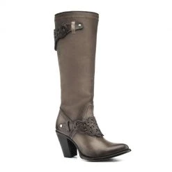 Cuadra Wax Taupe Genuine Leather Women Tall Boot