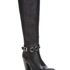 Women Cuadra Black Bovine Leather Tall Boot