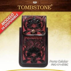 Guadalajara Western Wear Accessories Tombstone Leather Tooled Floral Cell Phone Case