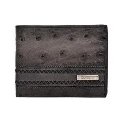 Guadalajara Western Wear Accessories Cuadra Flame Gray Full Quill Ostrich Leather Wallet