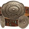 Guadalajara Western Wear Ariat 1 1/4" Pierced Inlay Concho Belt 1 Guadalajara Western Wear Ariat 1 1/4" Pierced Inlay Concho Belt