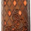 Guadalajara Western Wear Accessories Mens Roughy Signature Diamond Tooled Rodeo Wallet Rodeo Brown