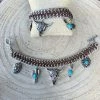 Guadalajara Western Wear Longhorn Leather Charm Bracelet