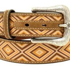 Guadalajara Western Wear Ariat Western Belt Womens Diamond 1 1/2" Single Keeper Brown