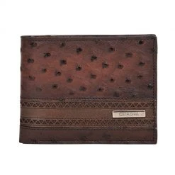 Guadalajara Western Wear Cuadra Flame Brown Full Quill Ostrich Leather Wallet Accessories