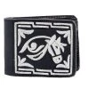 Guadalajara Western Wear White Diamond Piteada Leather Wallet - Negro Accessories