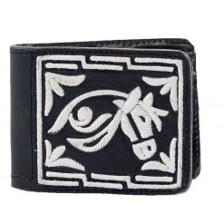 Guadalajara Western Wear White Diamond Piteada Leather Wallet - Negro Accessories