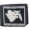 Guadalajara Western Wear Accessories White Diamond Piteada Leather Wallet - Negro