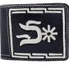 Guadalajara Western Wear White Diamond Piteada Leather Wallet - Negro