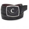Guadalajara Western Wear Cuadra Black Modern Leather Belt