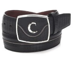 Guadalajara Western Wear Cuadra Black Modern Leather Belt
