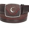 Guadalajara Western Wear Cuadra Brown Modern Leather Belt Men
