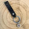 Guadalajara Western Wear Black Western Tooled Sunflower Keychain