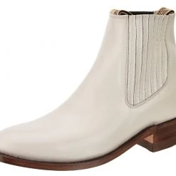 Guadalajara Western Wear White Diamond Horma Welt Piel Napa Botin Charro - Hueso Men