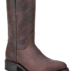 Guadalajara Western Wear White Diamond Round Toe Men's Boots - Brown