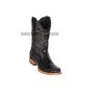Guadalajara Western Wear Men Los Altos Black Caiman Belly & Deer Wide Square Toe Cowboy Boots