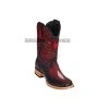 Guadalajara Western Wear Los Altos Faded Burgundy Single Stone Stingray & Deer Wide Square Toe Cowboy Boots Men