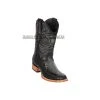 Guadalajara Western Wear Los Altos Faded Gray Ostrich & Deer Wide Square Toe Cowboy Boots Men