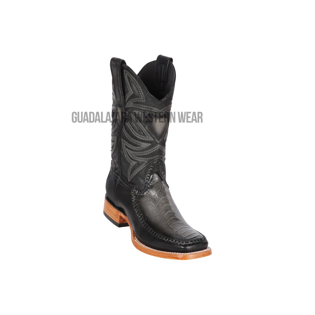 Guadalajara Western Wear Los Altos Faded Gray Ostrich Leg & Deer Wide Square Toe Cowboy Boots Men 3 Guadalajara Western Wear Los Altos Faded Gray Ostrich Leg & Deer Wide Square Toe Cowboy Boots Men