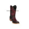 Guadalajara Western Wear Los Altos Faded Burgundy Ostrich Leg & Deer Wide Square Toe Cowboy Boots Men