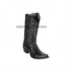 Guadalajara Western Wear Los Altos Black Caiman Belly Snip Toe Cowboy Boots Men