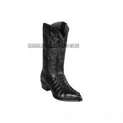 Guadalajara Western Wear Los Altos Black Caiman Tail J Toe Cowboy Boots