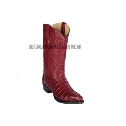 Guadalajara Western Wear Los Altos Burgundy Caiman Tail J Toe Cowboy Boots Men
