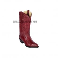 Guadalajara Western Wear Los Altos Burgundy Ostrich J Toe Cowboy Boots
