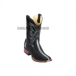 Guadalajara Western Wear Los Altos Black Stingray Rowstone Wide Square Toe Cowboy Boots