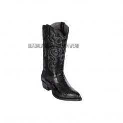 Guadalajara Western Wear Los Altos Black Ostrich Leg J Toe Cowboy Boots