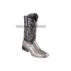 Guadalajara Western Wear Los Altos Gray Ostrich Leg Wide Square Toe Cowboy Boots