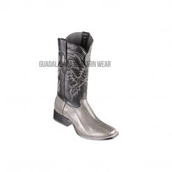 Guadalajara Western Wear Los Altos Gray Ostrich Leg Wide Square Toe Cowboy Boots