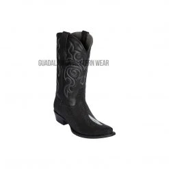 Guadalajara Western Wear Men Los Altos Black Stingray Single Stone Snip Toe Cowboy Boots