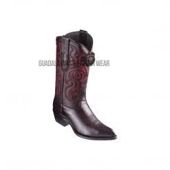 Guadalajara Western Wear Los Altos Black Cherry Ostrich Belly J Toe Cowboy Boots