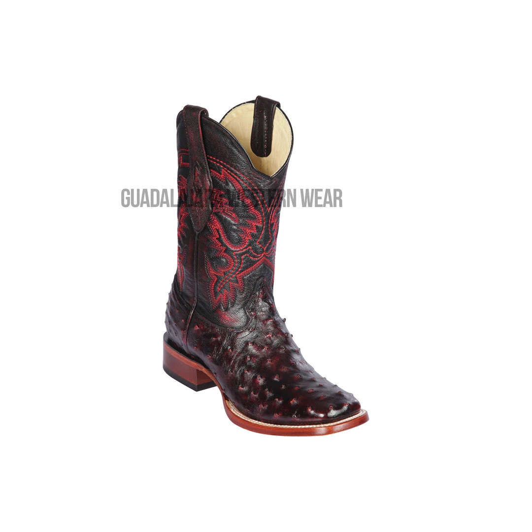 Guadalajara Western Wear Los Altos Black Cherry Ostrich Wide Square Toe Cowboy Boots Men 3 Guadalajara Western Wear Los Altos Black Cherry Ostrich Wide Square Toe Cowboy Boots Men
