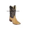 Guadalajara Western Wear Men Los Altos Antique Saddle Ostrich Wide Square Toe Cowboy Boots