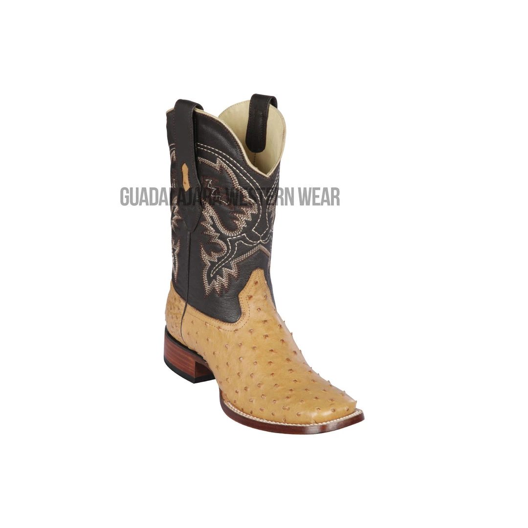 Guadalajara Western Wear Men Los Altos Antique Saddle Ostrich Wide Square Toe Cowboy Boots 3 Guadalajara Western Wear Men Los Altos Antique Saddle Ostrich Wide Square Toe Cowboy Boots