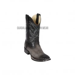 Guadalajara Western Wear Los Altos Rustic Gray Shark Wide Square Toe Cowboy Boots