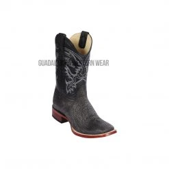 Guadalajara Western Wear Los Altos Black Shark Wide Square Toe Cowboy Boots Men