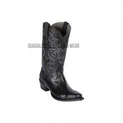 Guadalajara Western Wear Los Altos Black Ostrich Leg Snip Toe Cowboy Boots Men