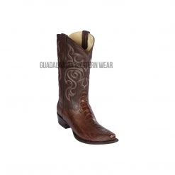 Guadalajara Western Wear Men Los Altos Brown Ostrich Leg Snip Toe Cowboy Boots