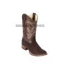 Guadalajara Western Wear Los Altos Brown Suede Finish Python Wide Square Toe Cowboy Boots Men