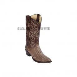 Guadalajara Western Wear Men Los Altos Sanded Brown Ostrich Leg Snip Toe Cowboy Boots